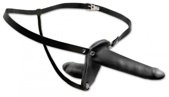Женский страпон с вагинальной пробкой Double Penetrix Strap-on - 15 см., Pipedream