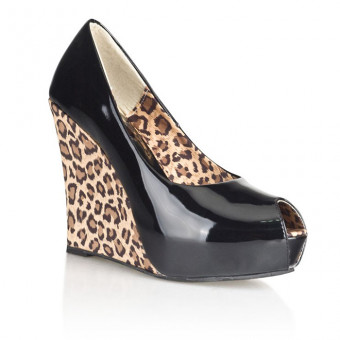 Блестящие туфли с леопардовой танкеткой, Hustler Shoes