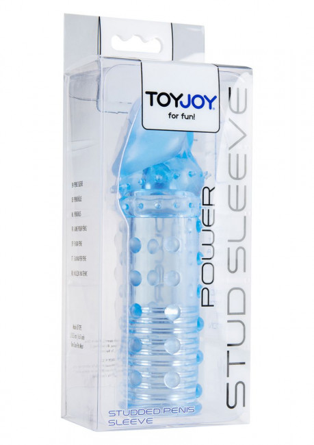 Голубая насадка на пенис Power Stud Sleeve, Toy Joy Голубая насадка на пенис Power Stud Sleeve, Toy Joy