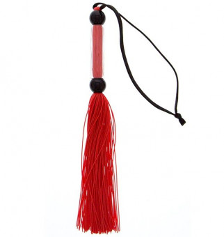 Красная мини-плеть из силикона и акрила SILICONE FLOGGER WHIP - 25,6 см., Blush Novelties