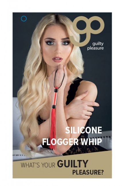 Красная мини-плеть из силикона и акрила SILICONE FLOGGER WHIP - 25,6 см., Blush Novelties