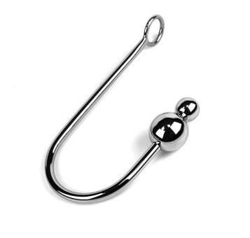 Анальный крюк Double Ball hook с двумя шариками на кончике, House of steel