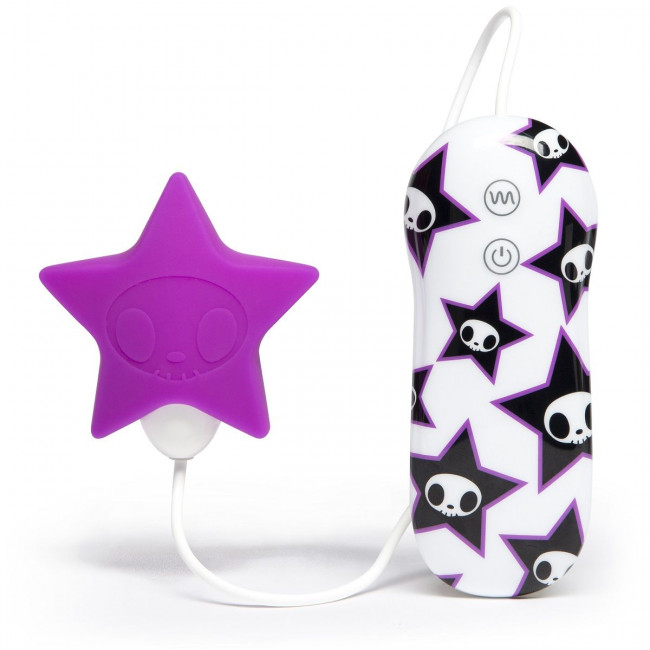 Фиолетовый клиторальный стимулятор-звезда SILICONE PINK STAR CLITORAL VIBRATOR, Tokidoki