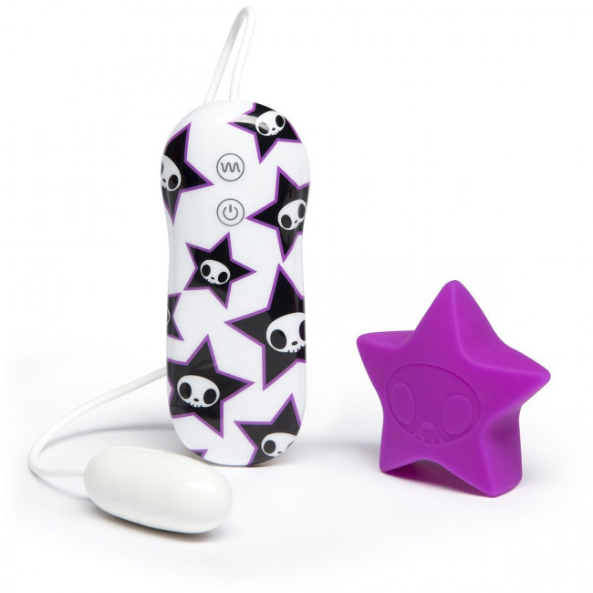 Фиолетовый клиторальный стимулятор-звезда SILICONE PINK STAR CLITORAL VIBRATOR, Tokidoki