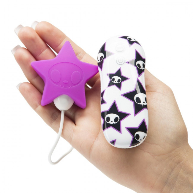 Фиолетовый клиторальный стимулятор-звезда SILICONE PINK STAR CLITORAL VIBRATOR, Tokidoki