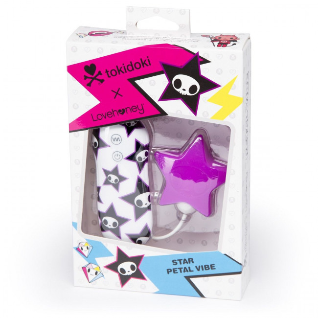 Фиолетовый клиторальный стимулятор-звезда SILICONE PINK STAR CLITORAL VIBRATOR, Tokidoki