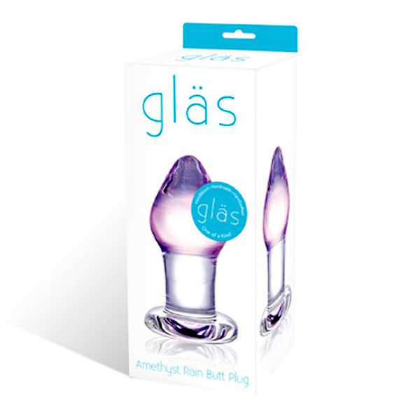 Классическая стеклянная пробка с сиреневой головкой, 8 см, Glas