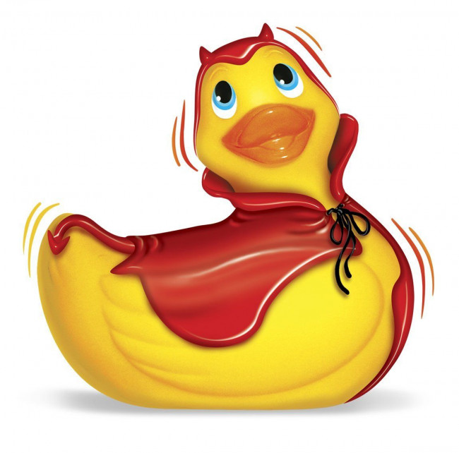 Вибратор утка-дьяволенок I Rub My Duckie Red Devil Travel Size, Big Teaze Toys