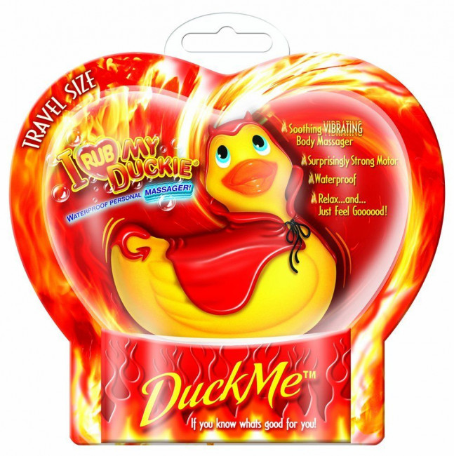 Вибратор утка-дьяволенок I Rub My Duckie Red Devil Travel Size, Big Teaze Toys