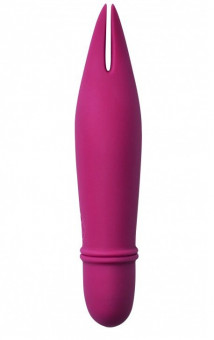 Розовый мини-вибратор Universe Teasing Ears - 12,5 см., Lola toys
