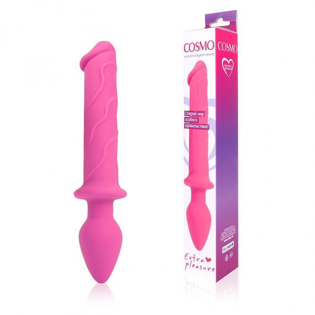Двусторонний вагинально-анальный стимулятор розового цвета - 23 см., Bior toys Двусторонний вагинально-анальный стимулятор розового цвета - 23 см., Bior toys