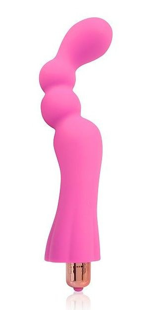 Розовый рельефный вибромассажер - 18,5 см., Bior toys