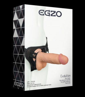 Страпон harness со съемной насадкой - 17,6 см., EGZO