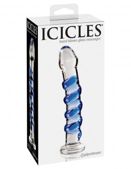 Стеклянный фаллоимитатор ICICLES № 5 - 17,8 см., Pipedream