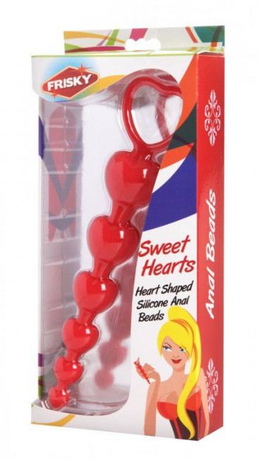 Красные анальные бусы Sweet Heart Silicone Anal Beads - 18,4 см., XR Brands Красные анальные бусы Sweet Heart Silicone Anal Beads - 18,4 см., XR Brands