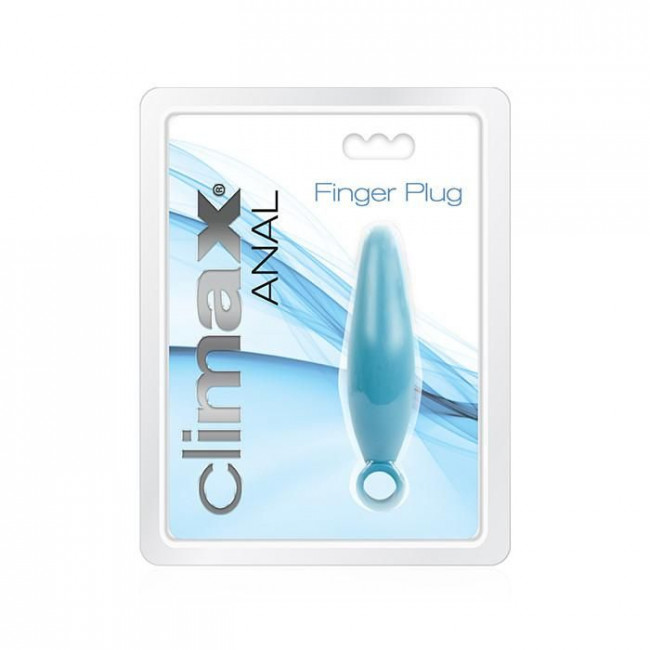 Голубая анальная пробка Climax Anal Finger Plug - 10,5 см., Topco Sales