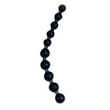 Чёрная анальная цепочка Jumbo Thai Beads - 28 см., Seven Creations