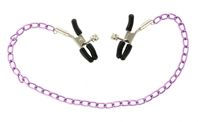 Металлическая цепочка на соски с зажимами Nipple Chain, Seven Creations