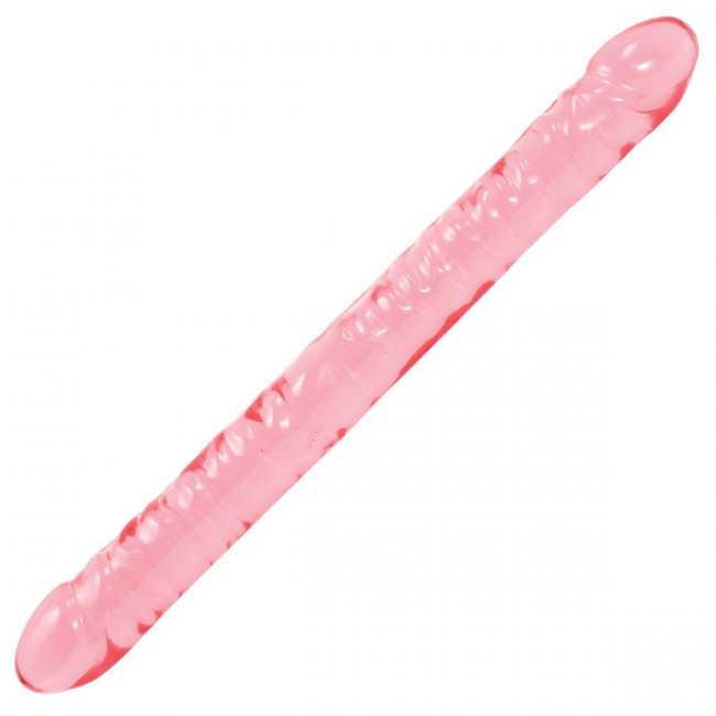 Розовый двухголовый фаллоимитатор Crystal Jellies - 45,7 см., Doc Johnson Розовый двухголовый фаллоимитатор Crystal Jellies - 45,7 см., Doc Johnson