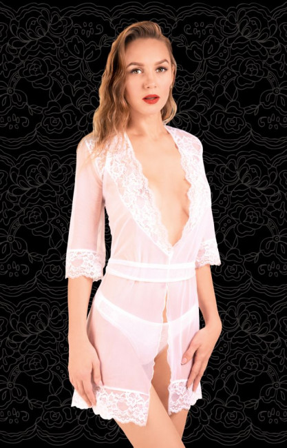 Оригинальный халатик из сетки с кружевной отделкой, FlirtOn Оригинальный халатик из сетки с кружевной отделкой, FlirtOn