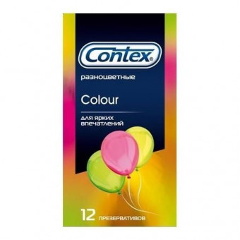 Разноцветные презервативы CONTEX Colour - 12 шт., Contex