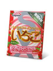 Презерватив Sagami Xtreme Strawberry c ароматом клубники - 1 шт., Sagami