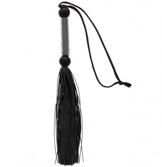 Чёрная мини-плеть из силикона и акрила SILICONE FLOGGER WHIP - 25,6 см., Blush Novelties