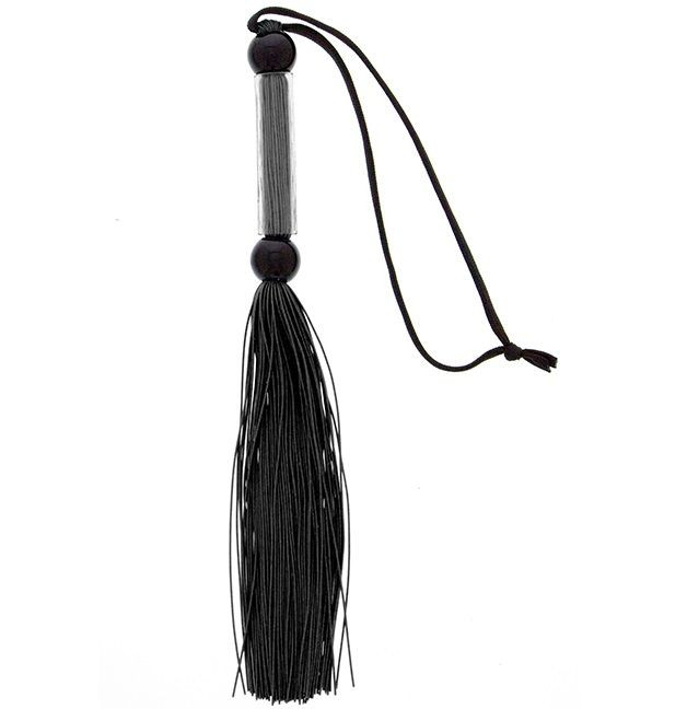 Чёрная мини-плеть из силикона и акрила SILICONE FLOGGER WHIP - 25,6 см., Blush Novelties Чёрная мини-плеть из силикона и акрила SILICONE FLOGGER WHIP - 25,6 см., Blush Novelties