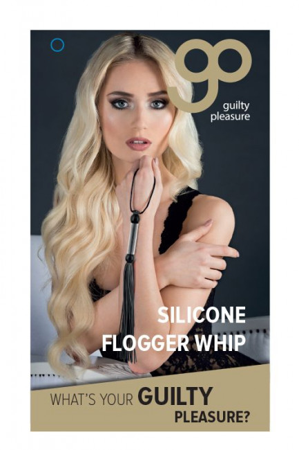 Чёрная мини-плеть из силикона и акрила SILICONE FLOGGER WHIP - 25,6 см., Blush Novelties Чёрная мини-плеть из силикона и акрила SILICONE FLOGGER WHIP - 25,6 см., Blush Novelties