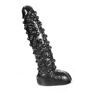 Анальный фаллоимитатор с шипами для фистинга Dark Crystal Black - 28 см., Mister B