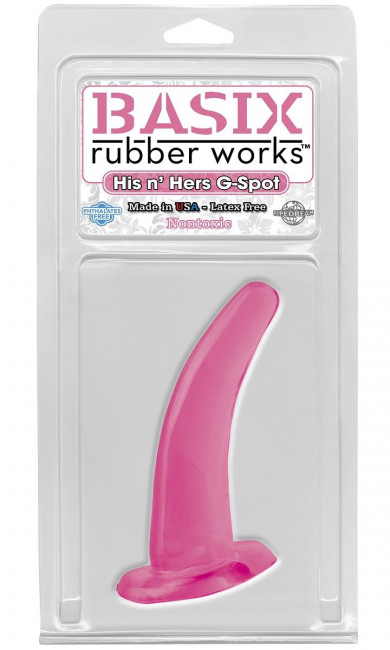 Розовая изогнутая анальная пробка His and Hers G-Spot - 12,4 см., Pipedream