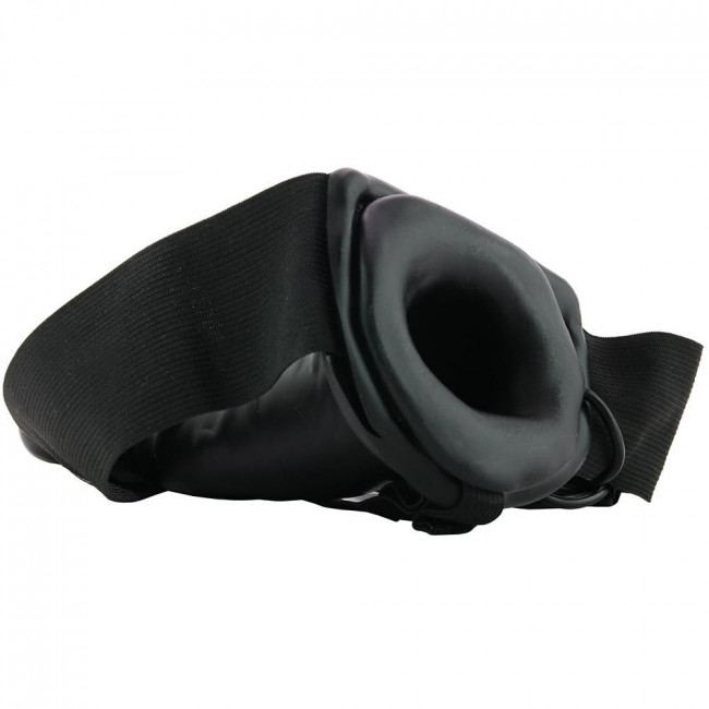 Полый страпон с двумя отростками и вибрацией Unisex Vibrating Hollow Strap-On Double Penetrating Dildo - 17,8 см., Lux Fetish