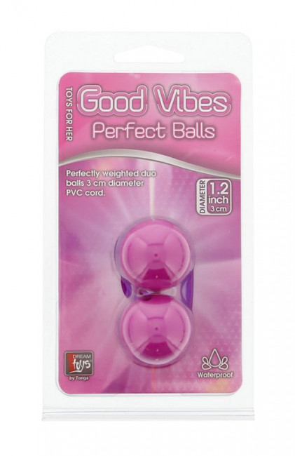 Фиолетовые вагинальные шарики на мягкой сцепке GOOD VIBES PERFECT BALLS, Dream Toys