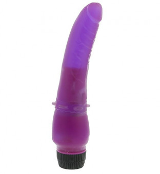 Фиолетовый вибратор с "юбочкой" шипов DDC PURPLE MULTISPEED VIBRATOR - 17,8 см., Seven Creations
