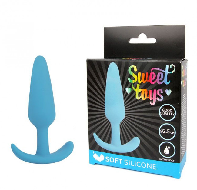 Голубая анальная втулка - 9,5 см., Bior toys