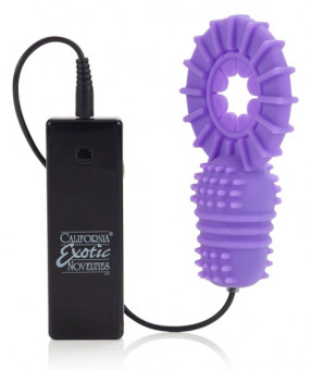 Эрекционное кольцо со стимулятором клитора, покрытым шипиками, California Exotic Novelties