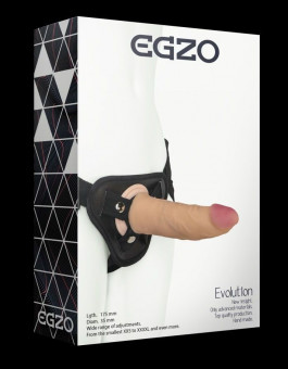 Страпон harness со съемной насадкой - 17,5 см., EGZO