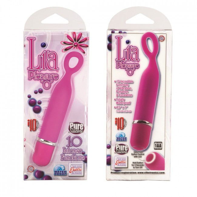 Розовый мини-вибромассажер Lia Mini Massager Plesure O - 11,5 см., California Exotic Novelties