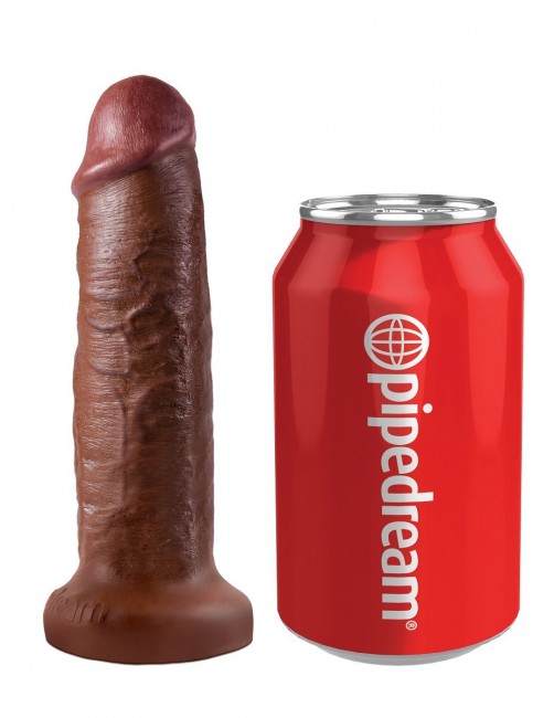 Мини-мяч с фаллической насадкой коричневого цвета и вибрацией Vibrating Mini Sex Ball with 7" Dildo - 17,7 см., Pipedream