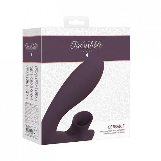 Фиолетовый вибратор для G-точки Irresistible Desirable с бесконтактной клиторальной стимуляцией, Irresistible Фиолетовый вибратор для G-точки Irresistible Desirable с бесконтактной клиторальной стимуляцией, Irresistible