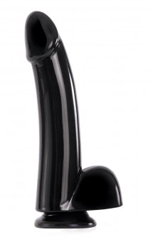 Чёрный гладкий фаллоимитатор на присоске 5 Smooth Dong - 14 см., NS Novelties