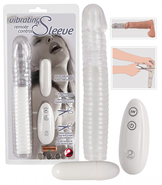 Прозрачная рифленая вибронасадка Vibrating Sleeve - 22,5 см., Orion Прозрачная рифленая вибронасадка Vibrating Sleeve - 22,5 см., Orion