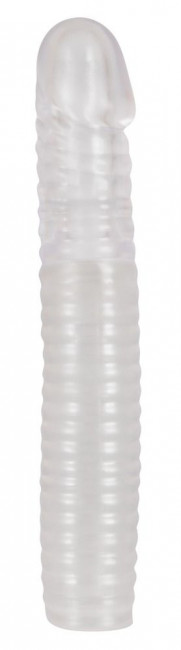Прозрачная рифленая вибронасадка Vibrating Sleeve - 22,5 см., Orion Прозрачная рифленая вибронасадка Vibrating Sleeve - 22,5 см., Orion