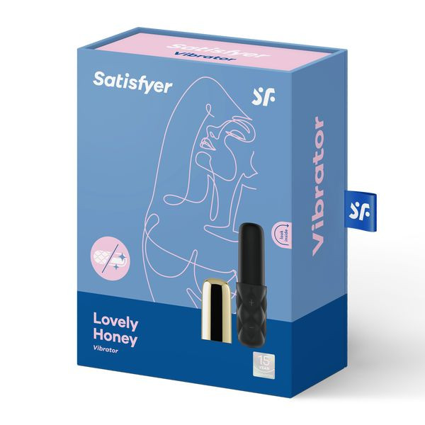 Чёрно-золотистая вибропуля Satisfyer Mini Lovely Honey, Satisfyer