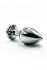 Серебристая алюминиевая анальная пробка с красным кристаллом - 7 см., Kanikule
