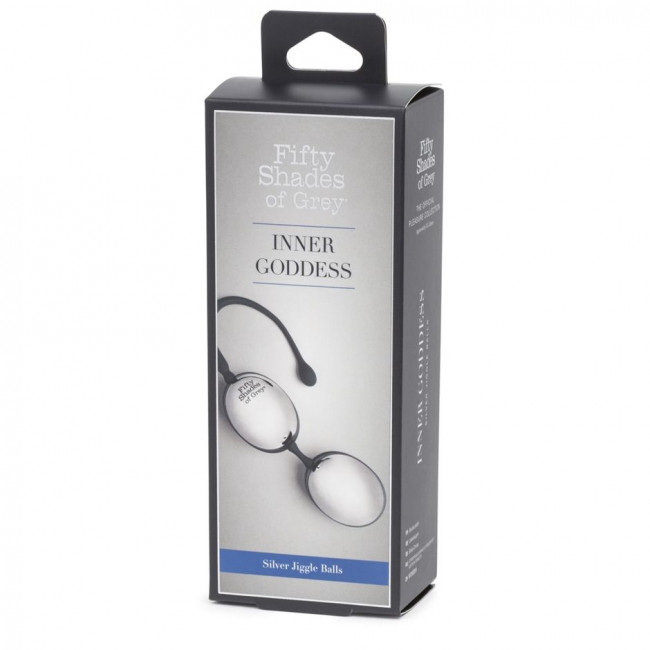 Серебристо-черные вагинальные шарики Inner Goddess Silver Jiggle Balls, Fifty Shades of Grey