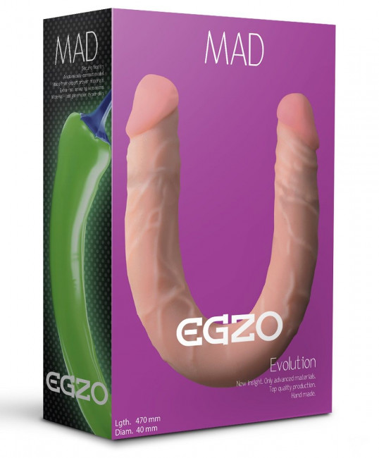 Двусторонний фаллоимитатор из cyberskin Mad Pepper - 47 см. , EGZO