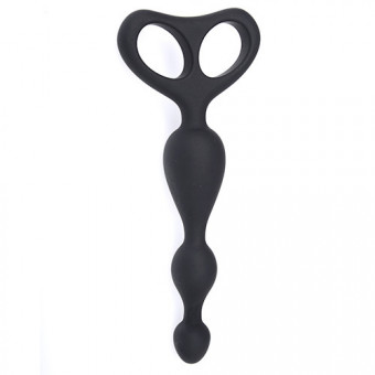 Чёрная анальная цепочка ANAL ANCHOR SILICONE - 16,5 см., Toyz4lovers