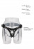 Черные трусики O-ring для страпона Leather Strap-on Harness