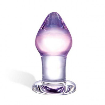 Классическая стеклянная пробка с сиреневой головкой, 11 см., Glas